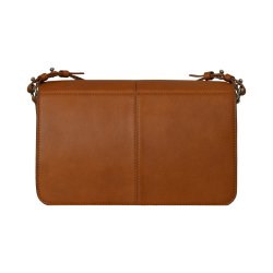 Jasmiin, Belsac cognac crossbody med overslag i blødt skind