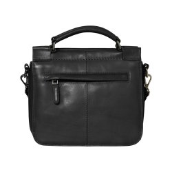 Kathleen, Belsac sort crossbody i skind med flere rum og lang regulerbar rem