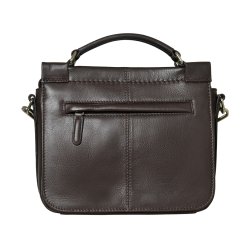 Kathleen, Belsac mrk brun crossbody i skind med flere rum og lang regulerbar rem