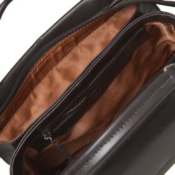 Kathleen, Belsac mrk brun crossbody i skind med flere rum og lang regulerbar rem