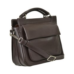 Kathleen, Belsac mrk brun crossbody i skind med flere rum og lang regulerbar rem