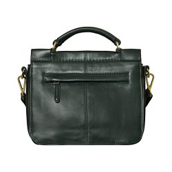 Kathleen, Belsac grn crossbody i skind med flere rum og lang regulerbar rem