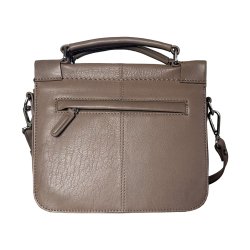 Kathleen, Belsac taupe crossbody i skind med flere rum og lang regulerbar rem