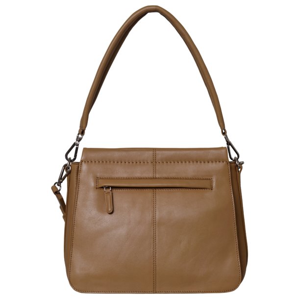 Maia, Belsac skuldertaske i camel med kraftig skulderrem