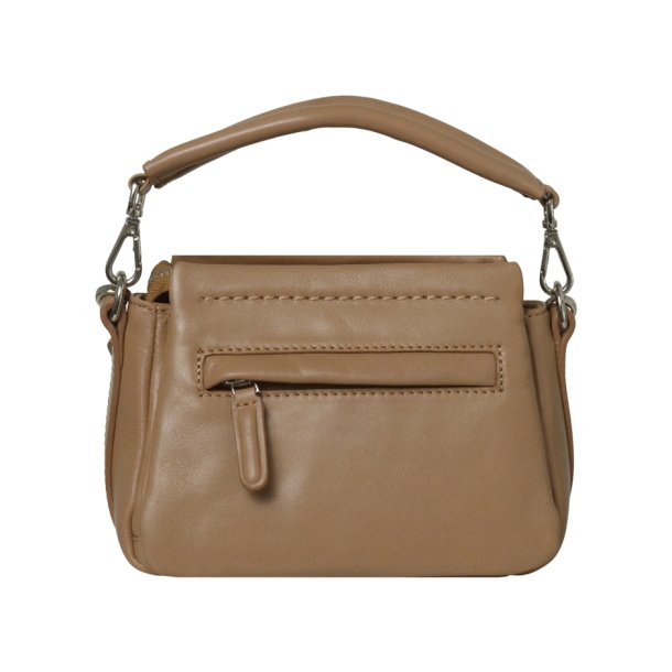 Marete, Belsac camel crossbody i skind med kort kraftig hank og lang regulerbar rem
