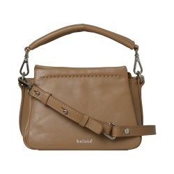 Marete, Belsac camel crossbody i skind med kort kraftig hank og lang regulerbar rem