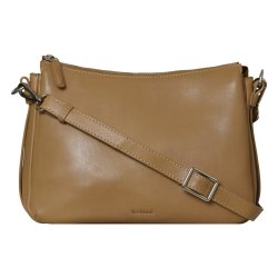 Mariah, Belsac camel crossbody i skind med flere rum og regulerbar rem