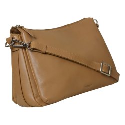 Mariah, Belsac camel crossbody i skind med flere rum og regulerbar rem