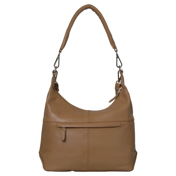 Martha, Belsac camel skuldertaske/crossbody med flettet skind