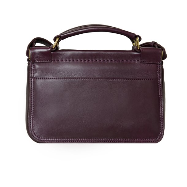 Naja, Belsac maroon crossbody i skind med to små hanke og lang regulerbar rem