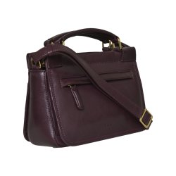 Naja, Belsac maroon crossbody i skind med to små hanke og lang regulerbar rem