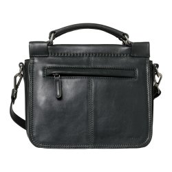 Nano, Belsac sort crossbody i skind med flere rum og lang regulerbar rem