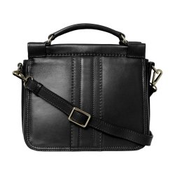 Nano, Belsac sort crossbody i skind med flere rum og lang regulerbar rem