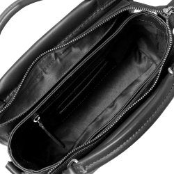 Nano, Belsac sort crossbody i skind med flere rum og lang regulerbar rem