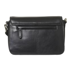 Nasha, Belsac sort crossbody i skind med lodrette striber i  kontrastfarver