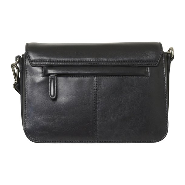 Nasha, Belsac sort crossbody i skind med lodrette striber i  kontrastfarver