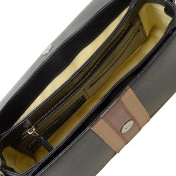 Nasha, Belsac sort crossbody i skind med lodrette striber i  kontrastfarver