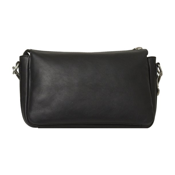 Nora, Belsac crossbody i sort med skulderrem og lang regulerbar rem