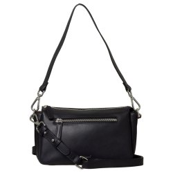 Nora, Belsac crossbody i sort med skulderrem og lang regulerbar rem