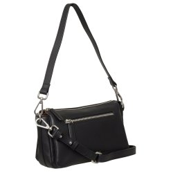 Nora, Belsac crossbody i sort med skulderrem og lang regulerbar rem