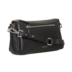 Nora, Belsac crossbody i sort med skulderrem og lang regulerbar rem
