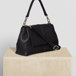 Odessa, Belsac sort rummelig skuldertaske med b�de lang og kort rem 