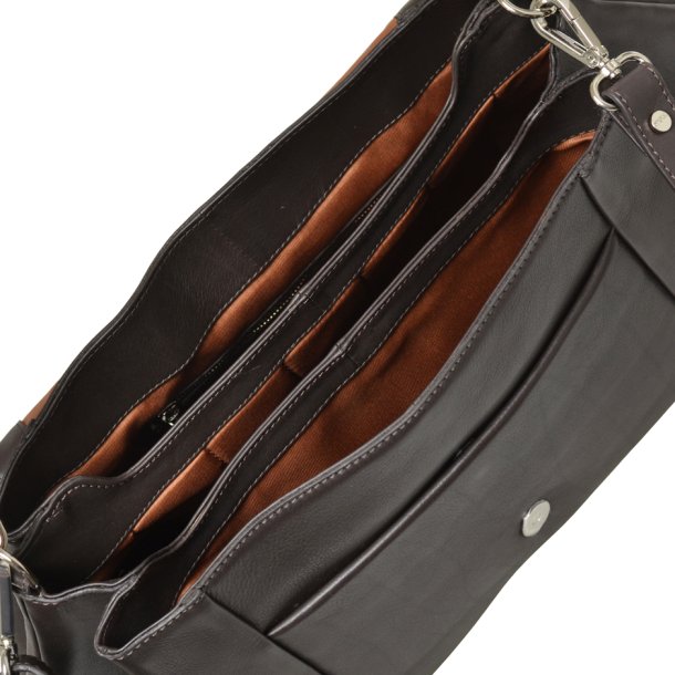 Ofia, Belsac mrkebrun rummelig dame arbejdstaske i skind