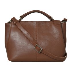 Oprah, Belsac cognac crossbody/hndtaske i skind med flere rum 