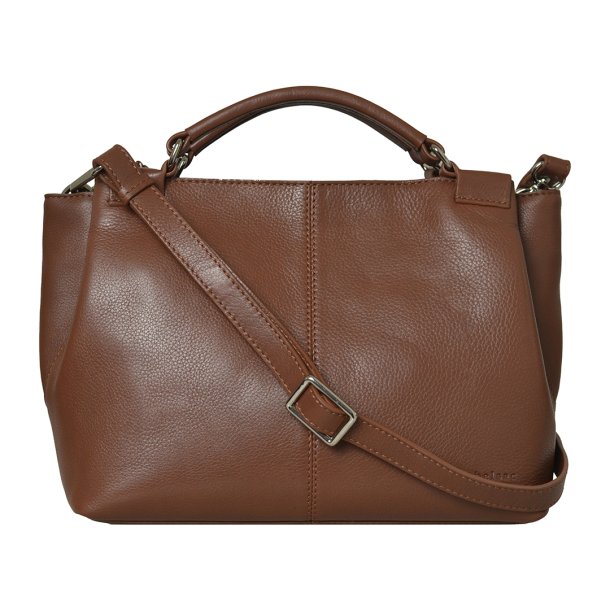 Oprah, Belsac cognac crossbody/hndtaske i skind med flere rum 