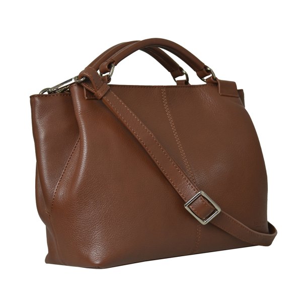 Oprah, Belsac cognac crossbody/hndtaske i skind med flere rum 