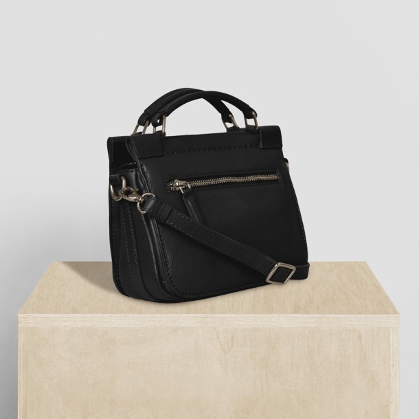 Octavia, Belsac sort crossbody/hndtaske  i bldt skind med mange rum