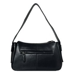 Palina, Belsac sort skuldertaske i skind med kraftig skulderrem