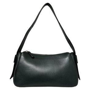 Palina, Belsac gr�n skuldertaske i skind med kraftig skulderrem