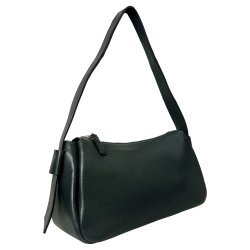 Palina, Belsac grn skuldertaske i skind med kraftig skulderrem
