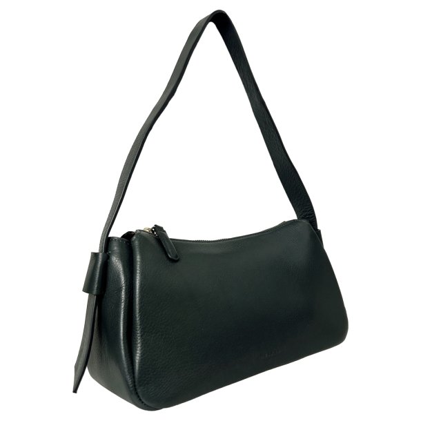 Palina, Belsac grn skuldertaske i skind med kraftig skulderrem