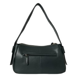 Palina, Belsac grn skuldertaske i skind med kraftig skulderrem