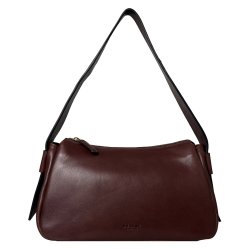Palina, Belsac varm brun skuldertaske i skind med kraftig skulderrem
