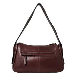 Palina, Belsac varm brun skuldertaske i skind med kraftig skulderrem