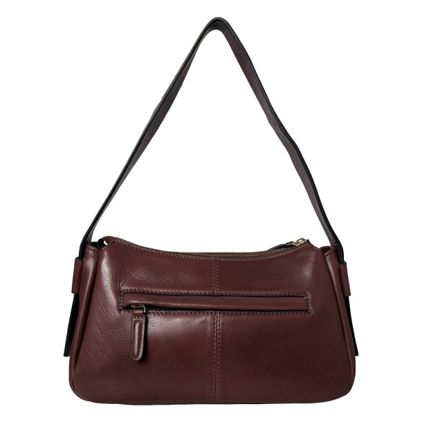 Palina, Belsac varm brun skuldertaske i skind med kraftig skulderrem