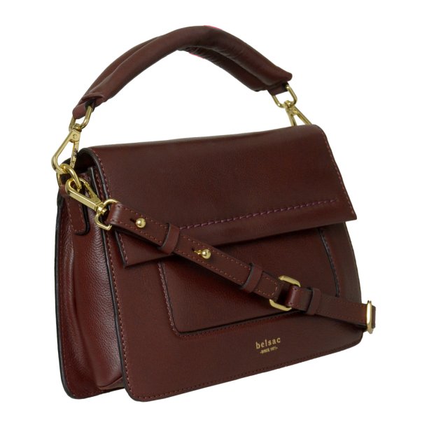 Panille, Belsac varm brun crossbody/hndtaske i skind