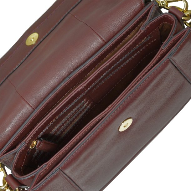 Panille, Belsac varm brun crossbody/hndtaske i skind