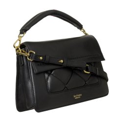 Penny, Belsac sort crossbody/h�ndtaske i skind med overslag