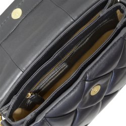 Penny, Belsac sort crossbody/h�ndtaske i skind med overslag