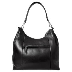 Ria, Belsac sort skuldertaske i skind med et stort rum og skulderrem