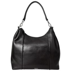 Ria, Belsac sort skuldertaske i skind med et stort rum og skulderrem