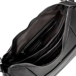 Ria, Belsac sort skuldertaske i skind med et stort rum og skulderrem