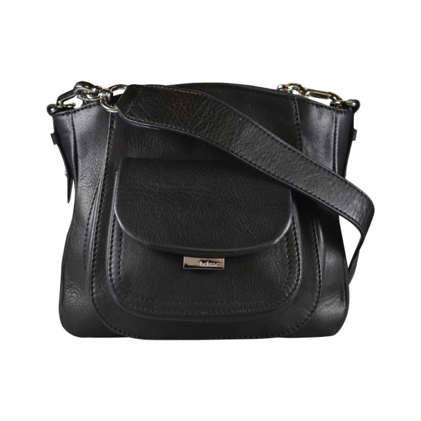Arletty, Belsac skuldertaske/crossbody i sort med frontlomme og fast bund