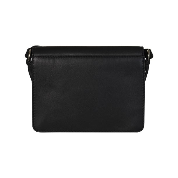 Thelma, Belsac sort crossbody i skind med flere rum og overslag