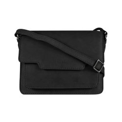 Thelma, Belsac sort crossbody i skind med flere rum og overslag