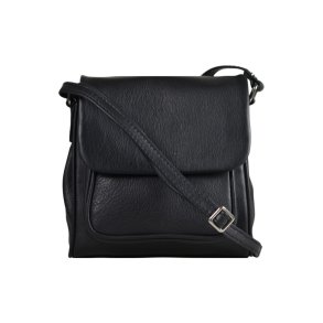 Bolethe, Belsac sort crossbody i bl�dt skind med et stort rum og frontlomme